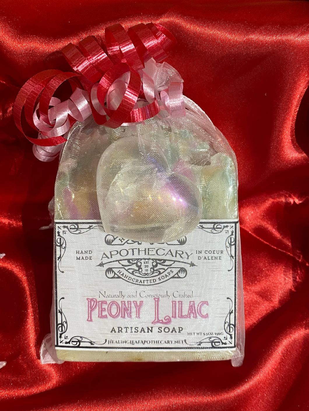 Peony Soap with Quartz Heart