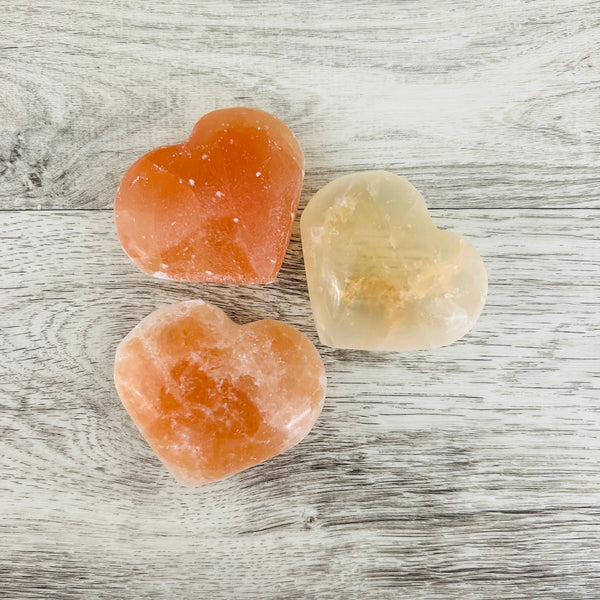 Polished Puffy Crystal Hearts