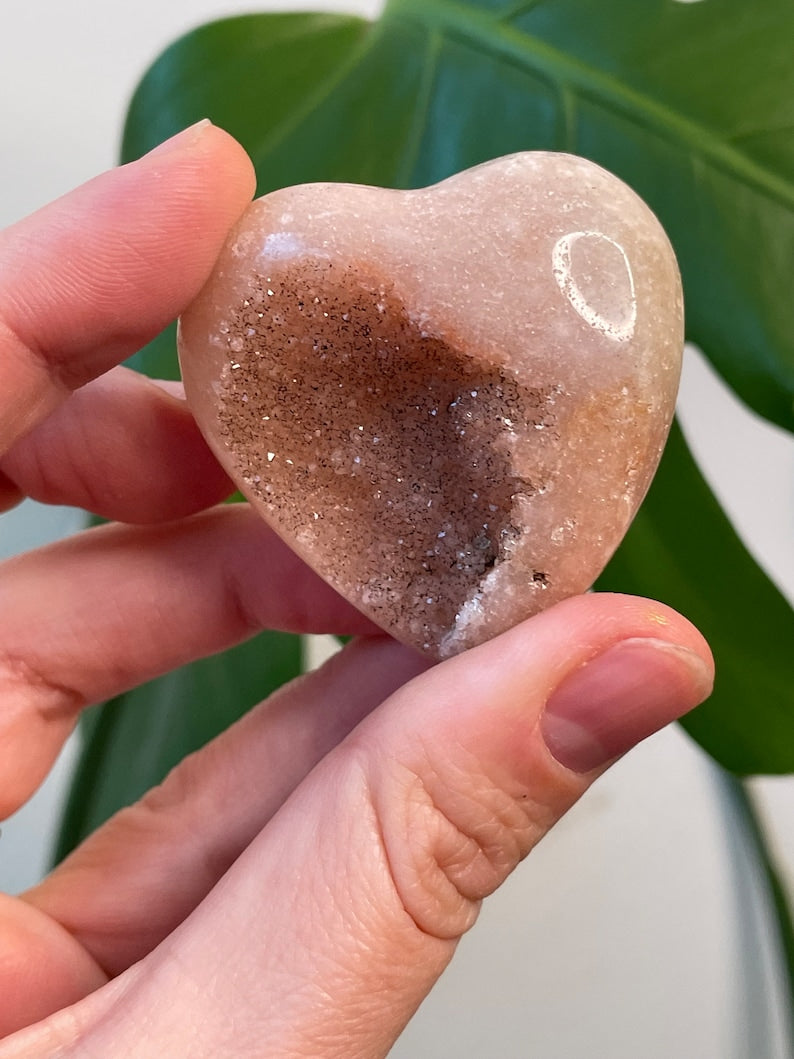 Pink Amethyst Drusy Heart